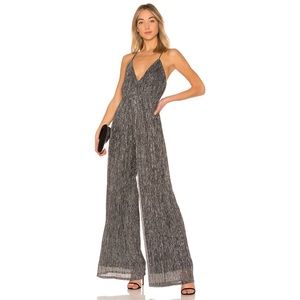 Halston Heritage Silver Textured Jumpsuit